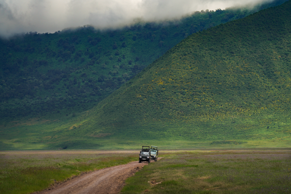 Descending into the Ngorongoro Crater